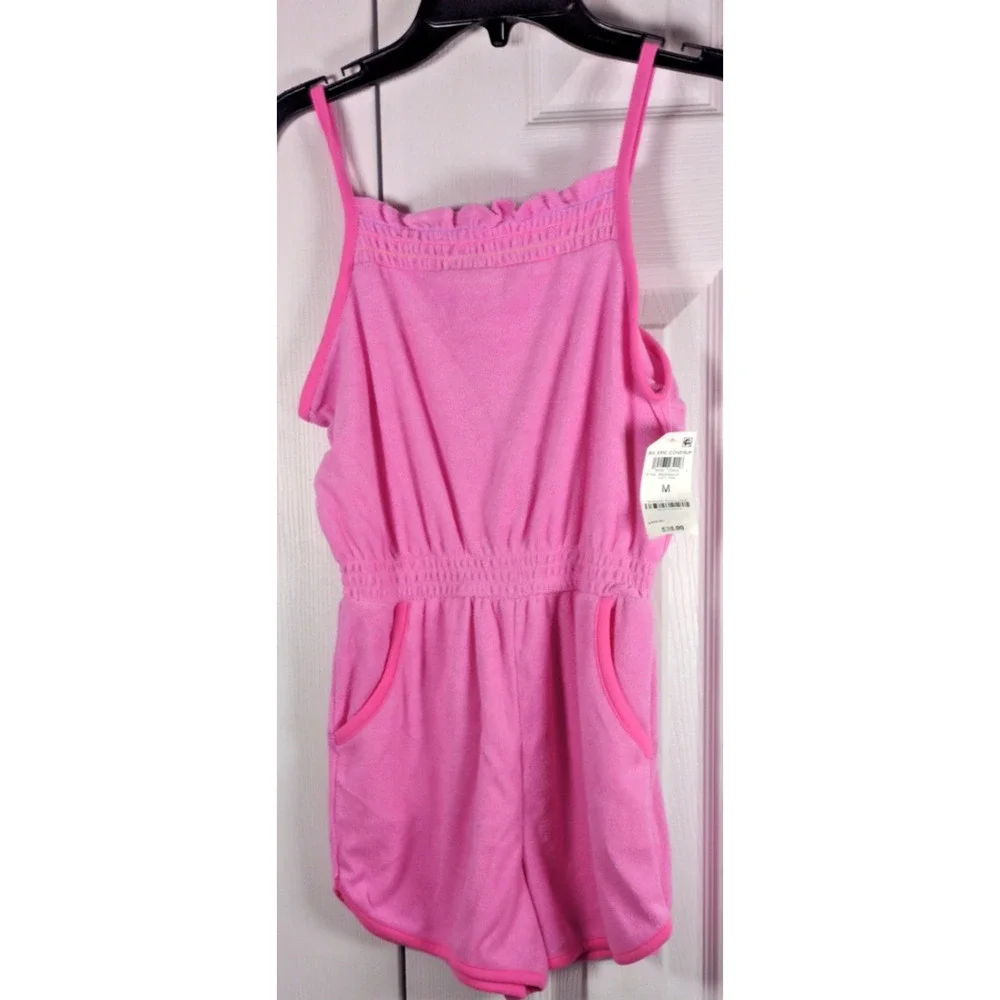 Epic Threads Girls Towel Terry Romper M Pink Swim Suit Coverup 100205686GR NWT